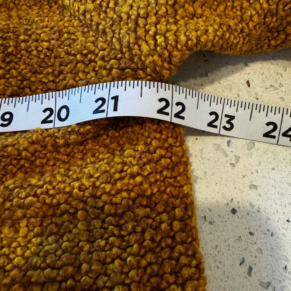 Free People Mustard Textured Knit Belted Jacket Coat Size Medium Boho